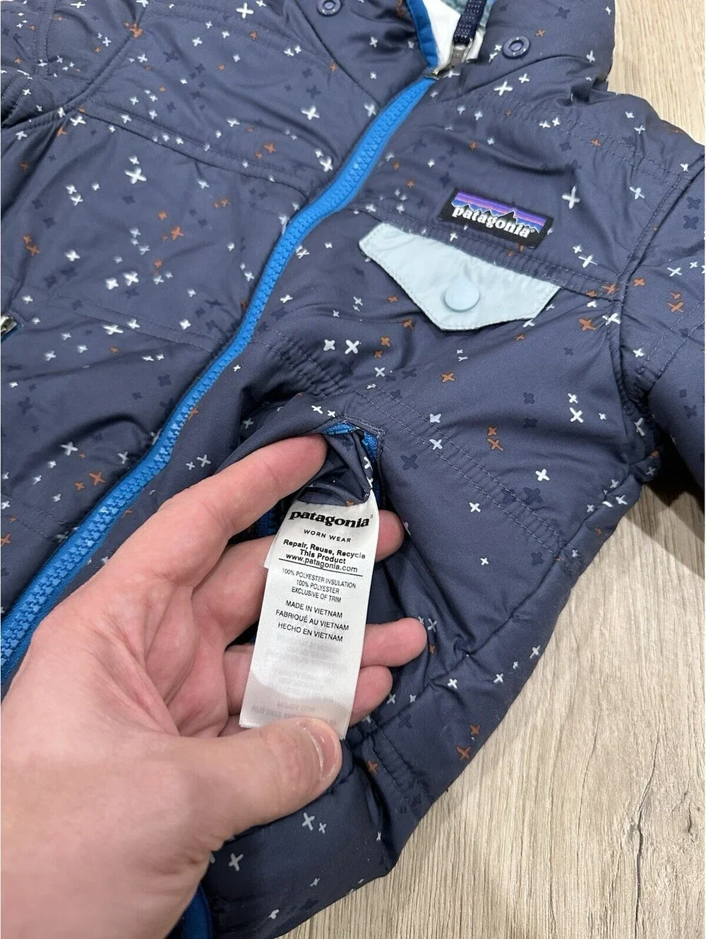 Patagonia Reversible Tribbles Jacket Toddler Boy Sherpa Puffer Coat 3T